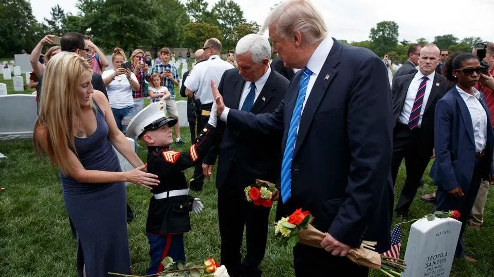 Trump creates trademark dumpster fire during Arlington National Cemetery visit