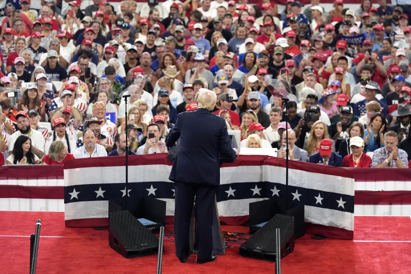 Dueling Harris and Trump rallies in the same Atlanta arena showcase America’s deep divide