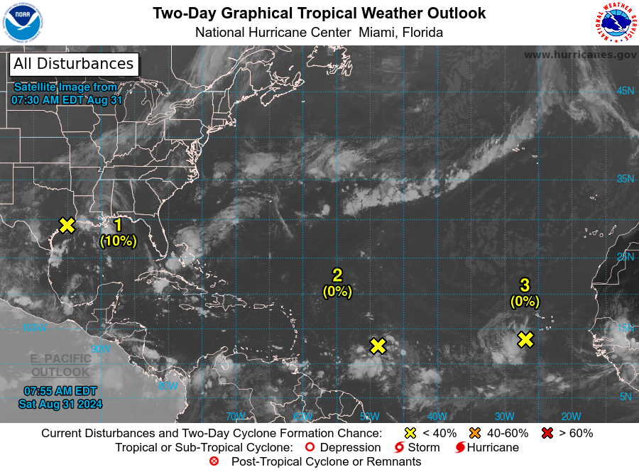 NHC now tracking 3 possible areas of tropical development