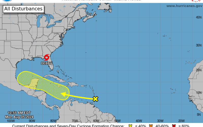 Hurricane Debby makes landfall in Florida while tropical waves lurk behind