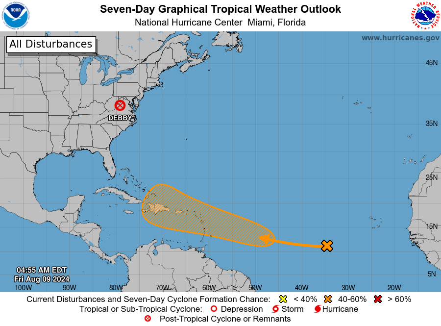 Tropical wave could approach the Greater Antilles by midweek