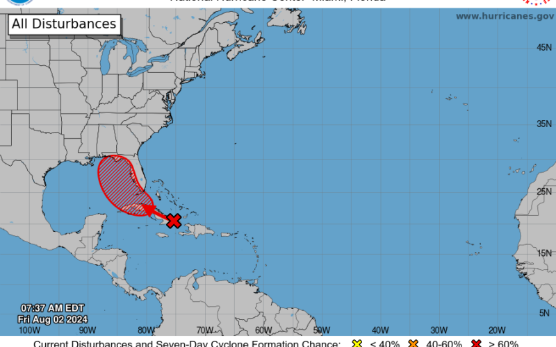 Invest 97L heads for the Gulf of Mexico