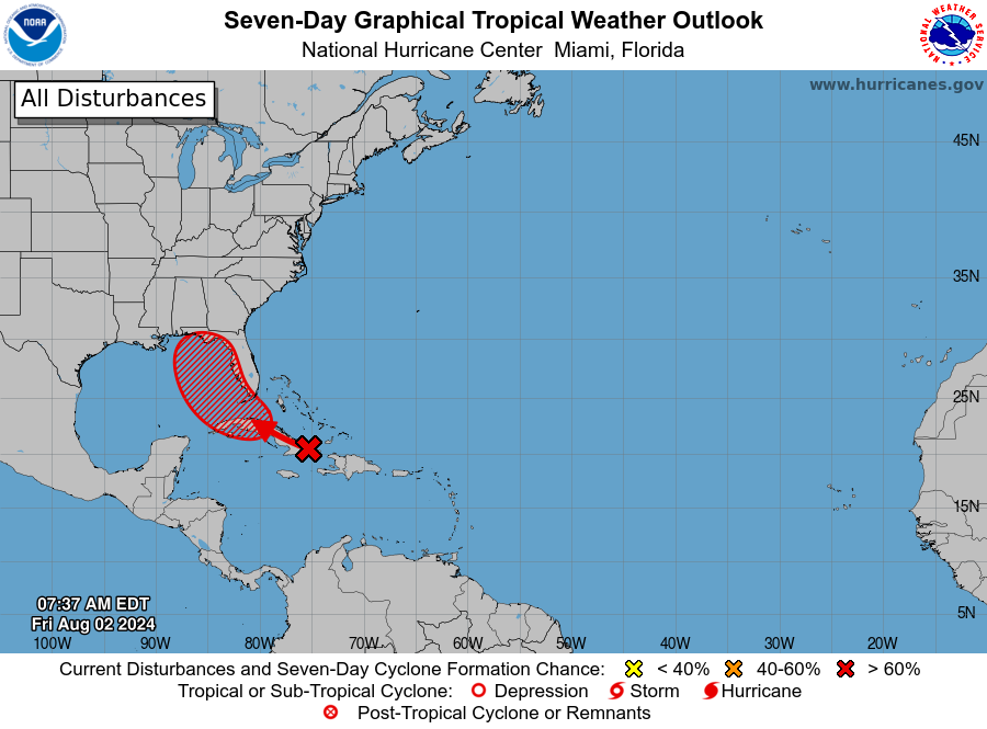 Invest 97L heads for the Gulf of Mexico