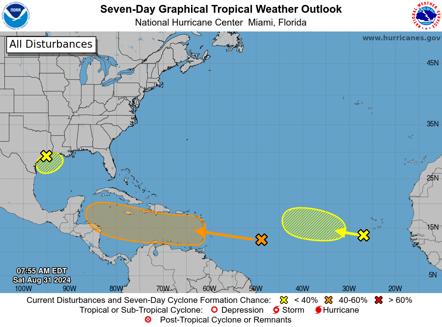 NHC now tracking 3 possible areas of tropical development