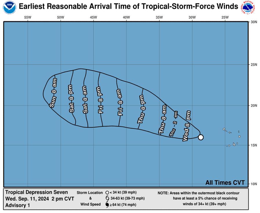 Tropical depression 7 pops up in Atlantic, NHC says it could become a tropical storm