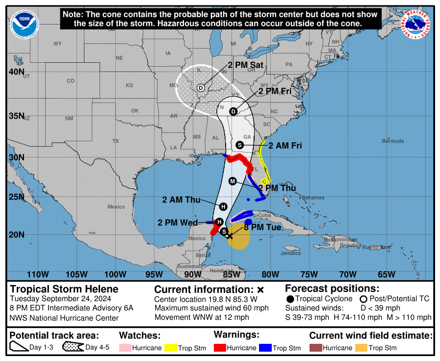 Tropical Storm Helene forms in Caribbean Sea