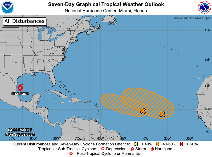 Invest 92-L slowly gaining traction in central Atlantic