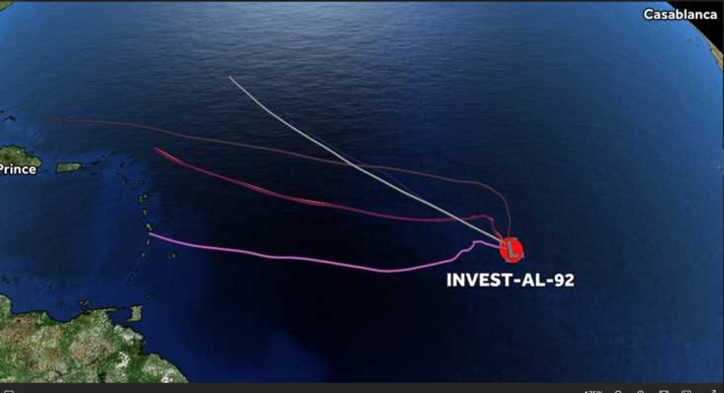 Invest 92-L could form into a tropical depression by tomorrow