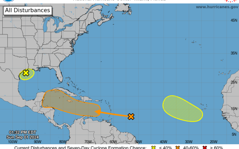 Disturbance 1 reaches the Lesser Antilles tomorrow