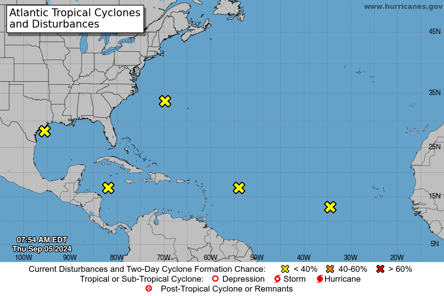 AND THEN THERE WERE 5! NHC monitoring 5 disturbances in Atlantic