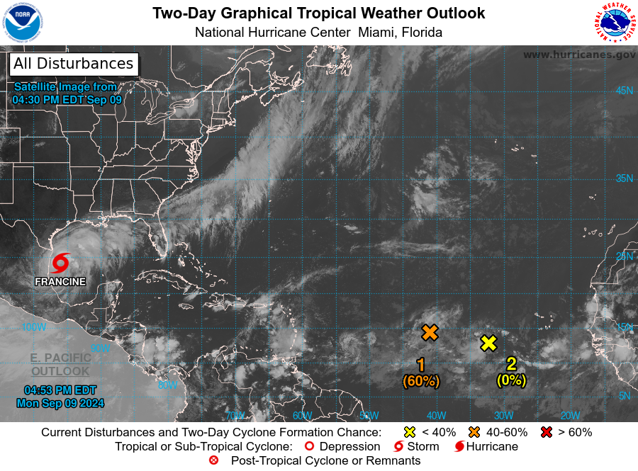 Invest 92-L slowly gaining traction in central Atlantic