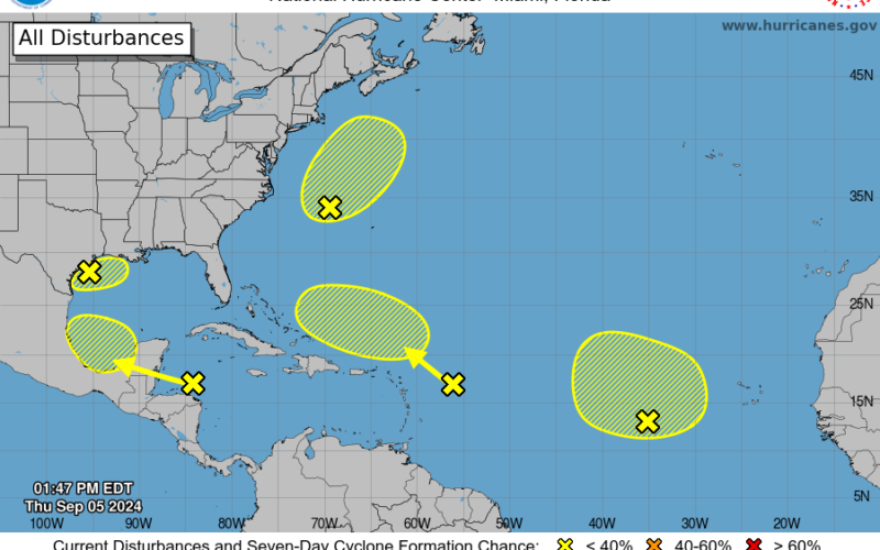 AND THEN THERE WERE 5! NHC monitoring 5 disturbances in Atlantic