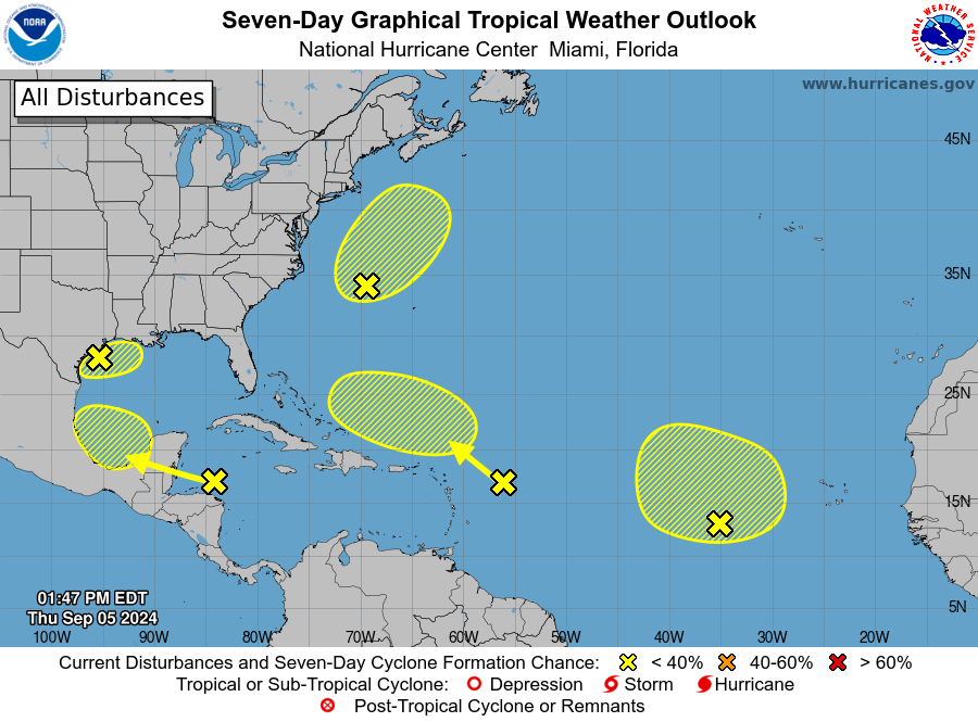 AND THEN THERE WERE 5! NHC monitoring 5 disturbances in Atlantic