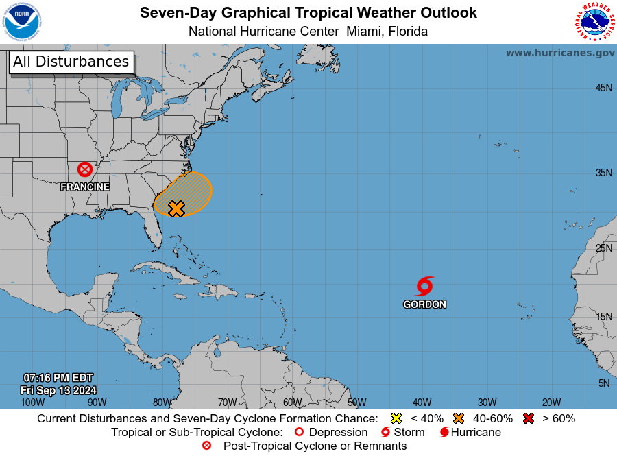 NHC monitoring Invest 94-L, another disturbance near the United States