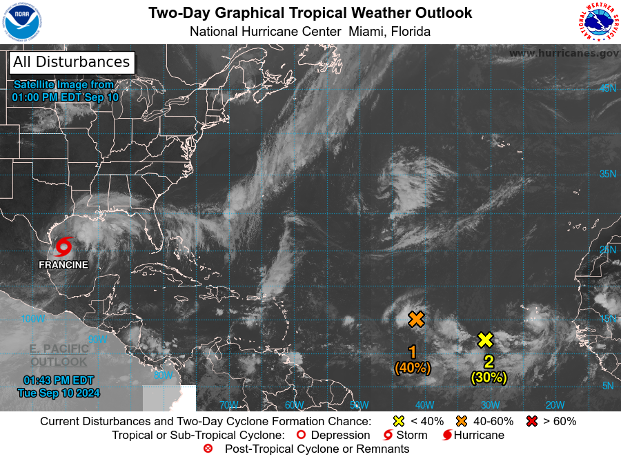 NHC monitors Invest 92-L, wary it will become Tropical Storm Gordon