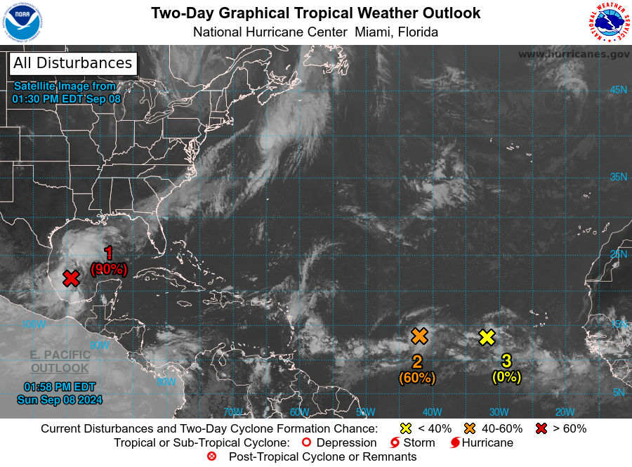 Invest 92-L could form into a tropical depression by tomorrow