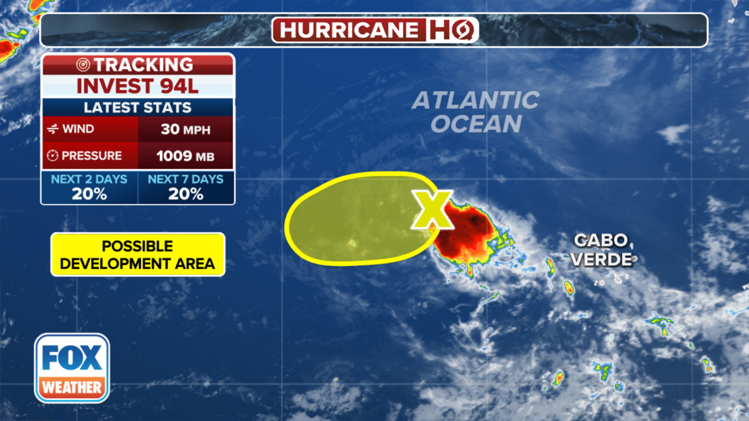 Invest 94L swirls in eastern Atlantic, begins west path towards