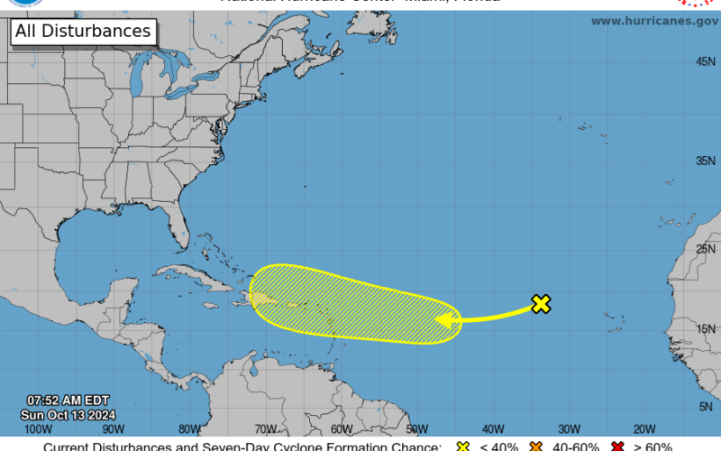 Invest 94L swirls in eastern Atlantic, begins west path towards