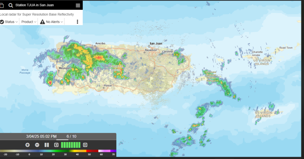 A passing shower or two, high of 86