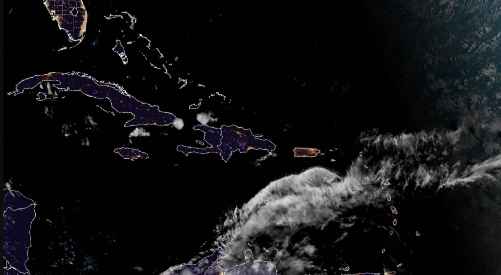 St. Croix: Breezy, clouds and sun, afternoon showers, high 88