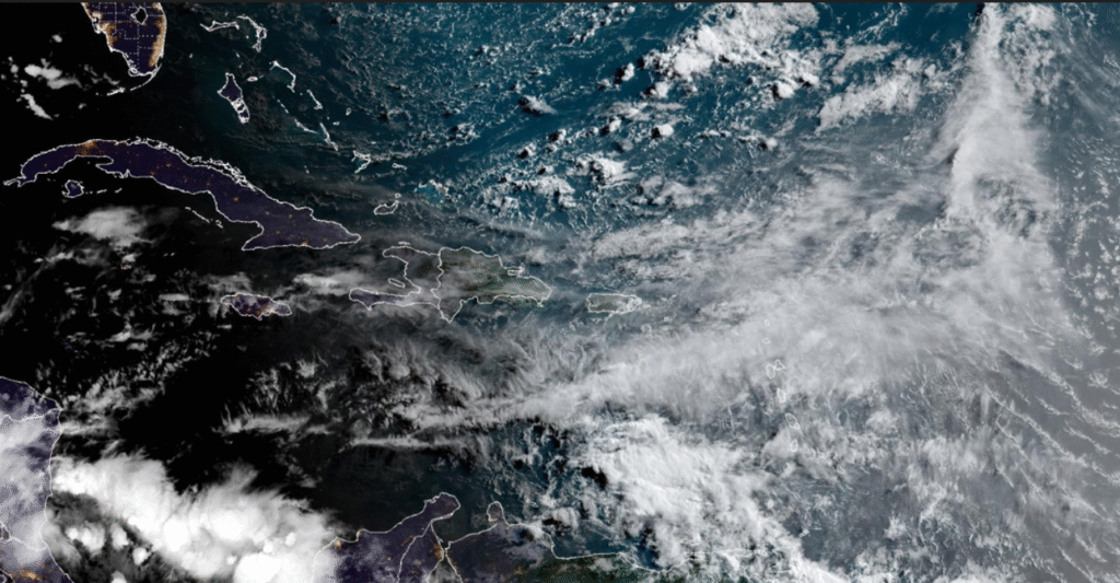 St. Croix: Partly sunny, breezy, brief morning showers, high 89