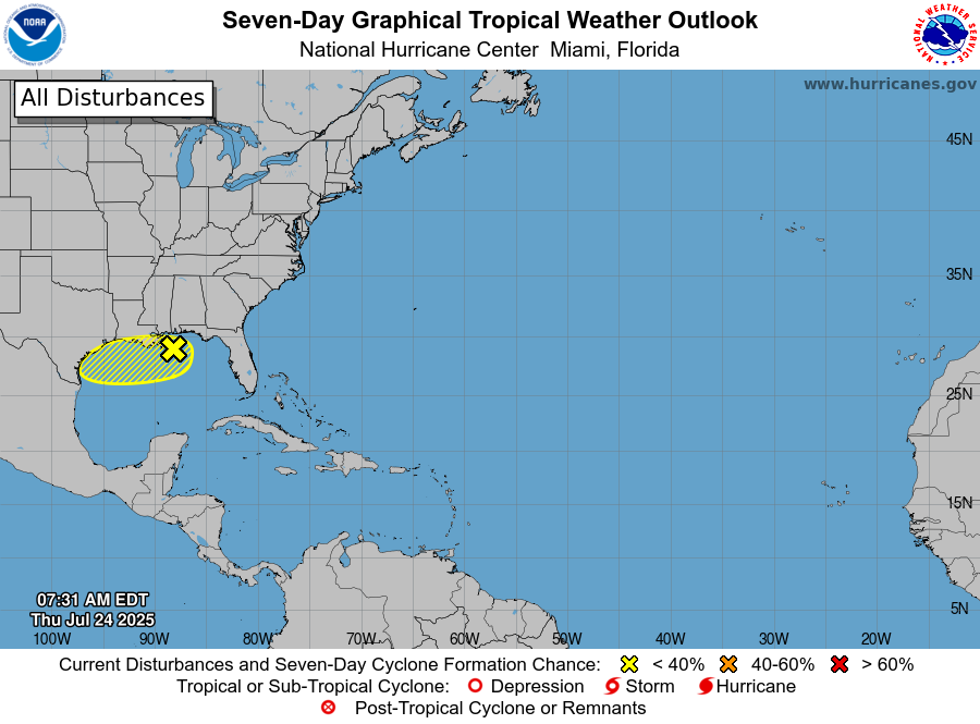 St. Croix: Breezy with times of clouds and sunshine, high 90