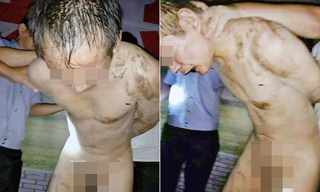 Teacher is stripped naked and publicly shamed by angry parents after ‘sexually assaulting a female student’ 