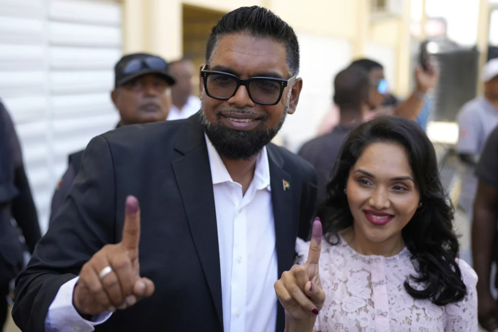 Guyana’s president leads following general election in country awash in oil and gas wealth