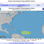 Mostly cloudy, breezy with occasional rain this morning, high 91, low 77