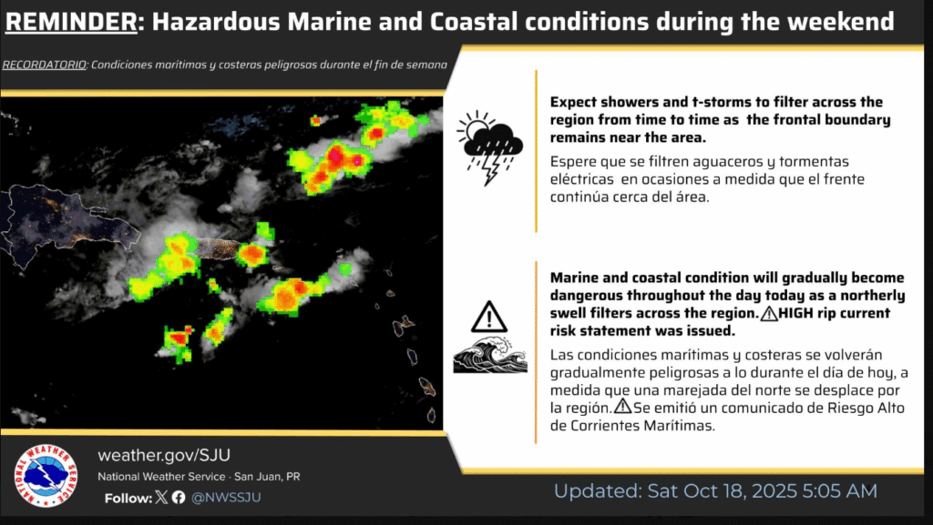 St. Croix: Clouds limiting sunshine, high 91