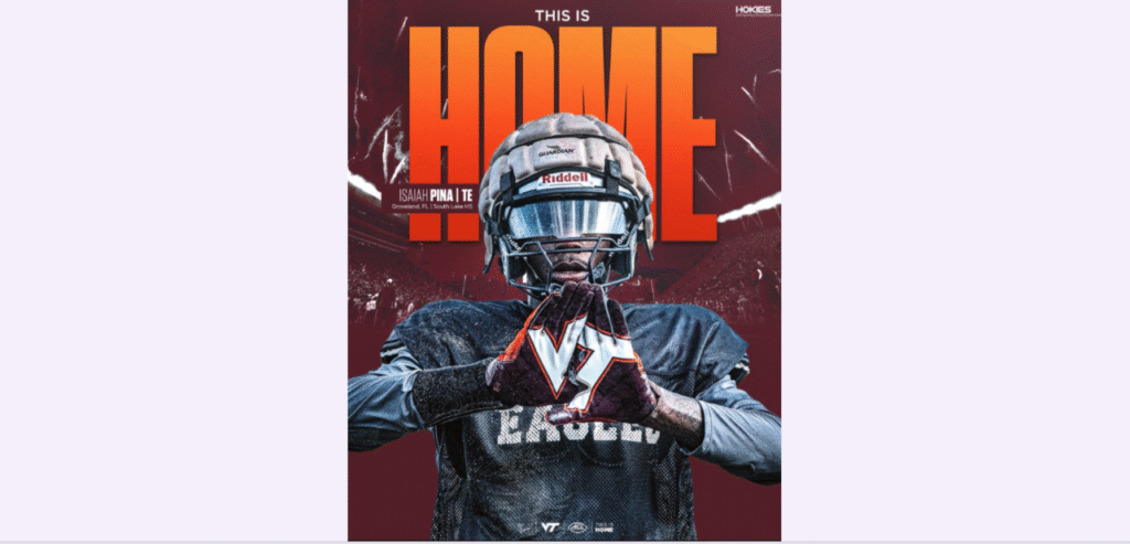 2026 tight end Isaiah Pina commits to Virginia Tech