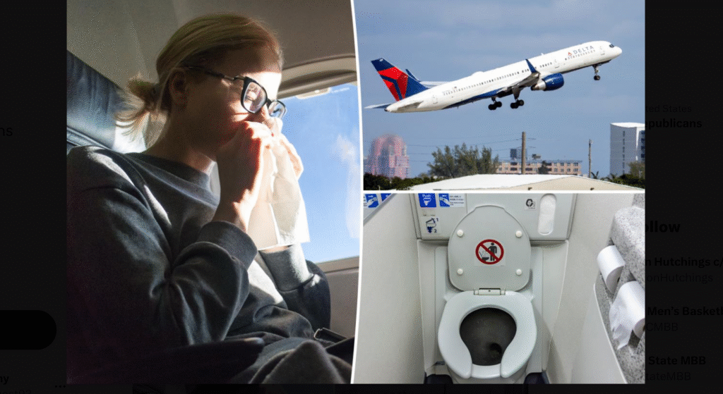 ‘Poop smears on the seat’: Delta apologizes to passenger who endured cross-country flight next to ‘human biohazard’