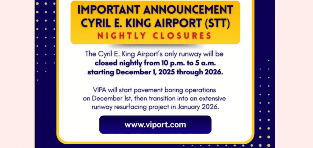 VIPA makes important announcement about St. Thomas airport hours