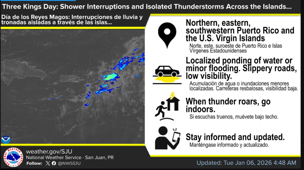 Times of sun and clouds with a passing shower or two, high 85