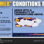 Breezy and humid with variable cloudiness, high 87