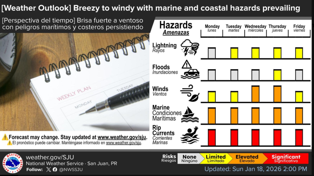 Partly sunny and windy with a shower in places this morning, high 88